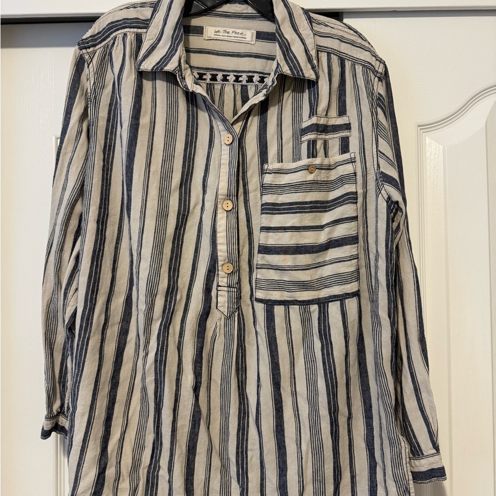 We The Free Striped Button-Up Shirt